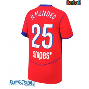 Paris Saint-Germain Nuno Mendes #25 Tricou Fotbal Replică 2025-26 Barbati Treilea